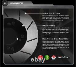 Rear Premium E-Coat Slott Brake Rotors Ceramic Pads Fit 05-07 Buick LaCrosse