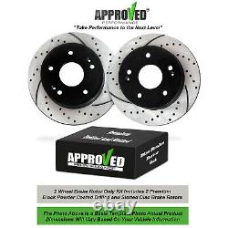 Rear Set Premium Drilled and Slotted Disc Brake Rotors (Brake Rotors Only)