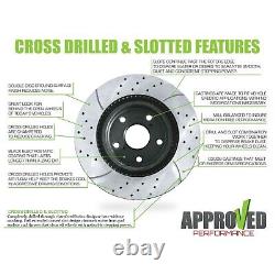 Rear Set Premium Drilled and Slotted Disc Brake Rotors (Brake Rotors Only)