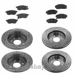 Rotor & Brake Pad Ceramic Performance Drilled Slotted Front Rear Kit