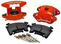 Universal GM 10/12 Bolt Rear Disc Brake Kit Red Wilwood Calipers Standard Rotors