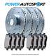 (front + Rear) Power Drilled Slotted Plated Brake Rotors + Ceramic Pads 56582pk