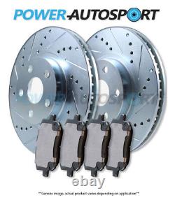 (rear) Power Cross Drilled Slotted Plated Brake Rotors + Ceramic Pads 94129pk