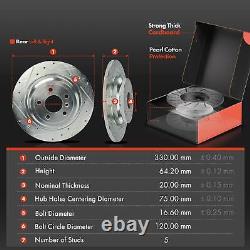 6 disques de frein arrière percés et plaquettes de frein en céramique pour BMW F10 528i 535i xDrive