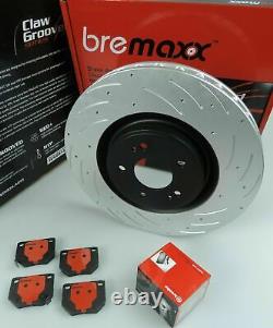 Brembo Pads & Bremaxx Slotted Disc Brake Rotors Rear For Nissan R32 R33 R34 Gtst