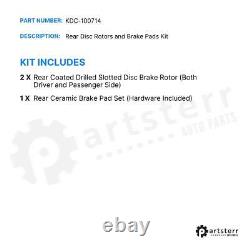Disques de frein arrière rainurés percés revêtus et kit de plaquettes céramiques pour BMW X5 X6