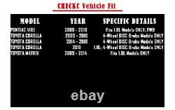 Disques de frein avant et arrière et kit de plaquettes pour Toyota Corolla 2009-2018 2019 Freins