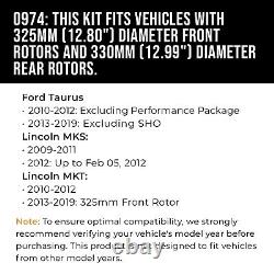 Disques de frein avant et arrière + plaquettes céramiques pour Ford Explorer Flex Taurus MKT