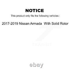 Disques de frein et plaquettes semi-métalliques pour kit arrière pour Nissan Armada 17-19 avec rotor solide