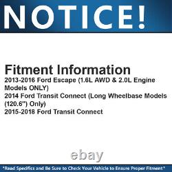 Disques de frein percés avant et arrière avec plaquettes pour Ford Escape Transit Connect 2014-2016.
