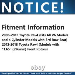 Disques de frein percés de 296 mm à l'avant et de 281 mm à l'arrière avec plaquettes de frein pour Toyota Rav4 2006-2018