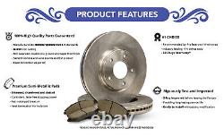 (Kit Avant-Arrière) Disques de frein Premium OEM de remplacement - 4 rotors de frein à disque avec 8 plaquettes de frein semi-métalliques.