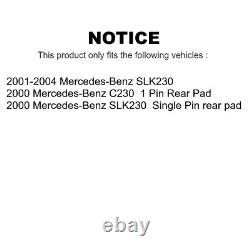 Kit de plaquettes de frein semi-métalliques avant et arrière avec revêtement pour disques de frein pour Mercedes-Benz SLK230 C230