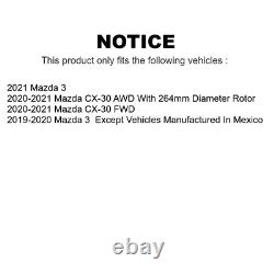 Rotors De Frein À Disques Enduits Arrière Et Kit De Plaquettes Semi-métalliques Pour Mazda 3 Cx-30
