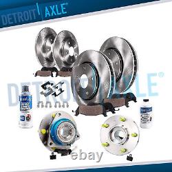 Rotors de frein avant et arrière + plaquettes en céramique Roulement de moyeu de roue pour Buick LeSabre 2WD